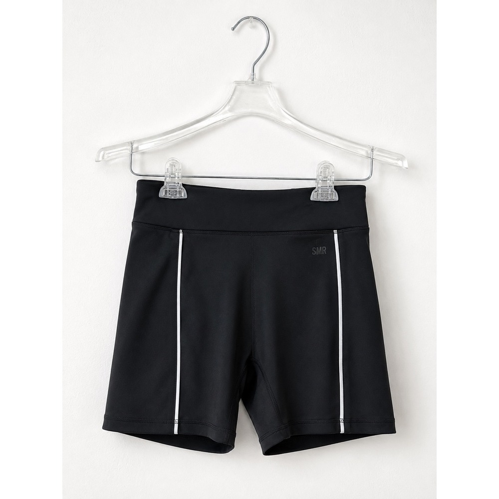 Sommer Ray Women Black Activewear Biker Shorts White Piping SMR Logo Small